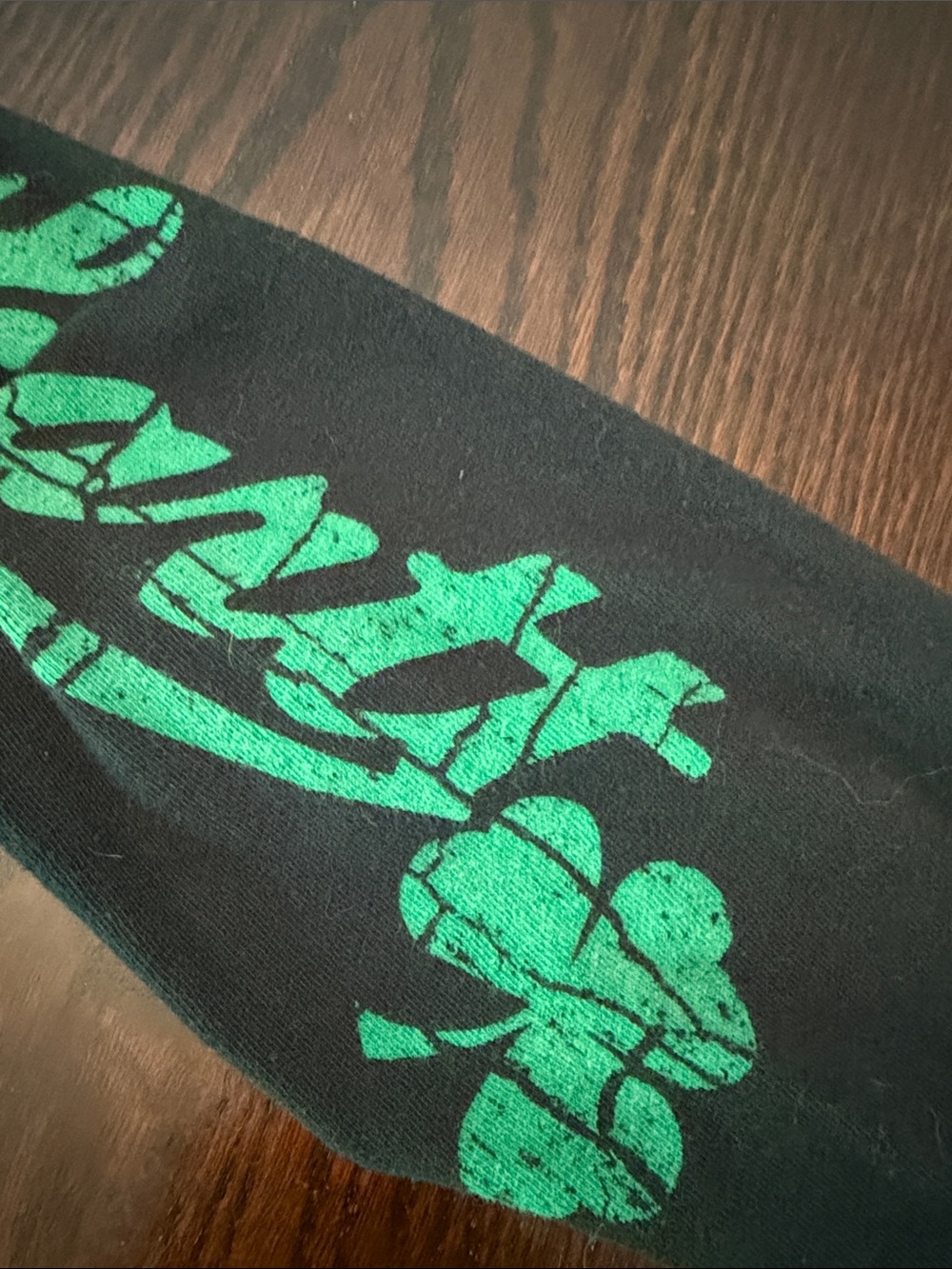 Carhartt Black Long-Sleeve Pocket Tee with Green Sleeve Graphic - Picture 5 of 7